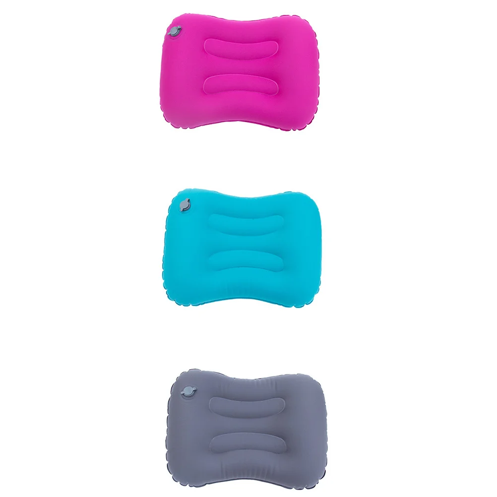 Almohada inflable para acampar, soporte ergonómico para el cuello, Material de Tpu, ligera, compacta, cómoda almohada de aire para senderismo al aire libre