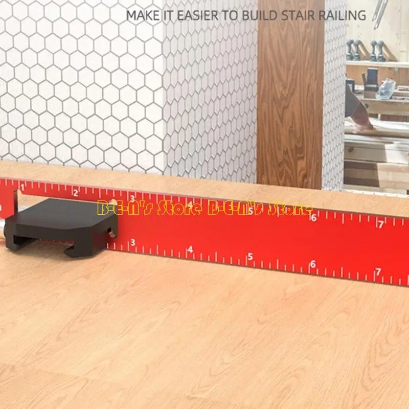 Y1AD T トラック定規 木工定規 精密ポケット定規 金属製計算尺 インチ & メトリック T 型スクライビング定規 直角定規