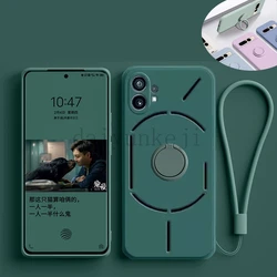 Liquid Silicone Case For Nothing Phone 2 1 3 2A CMF 2 Pro Soft Cover Shockproof Phone Case with Holder Screen Protector Film