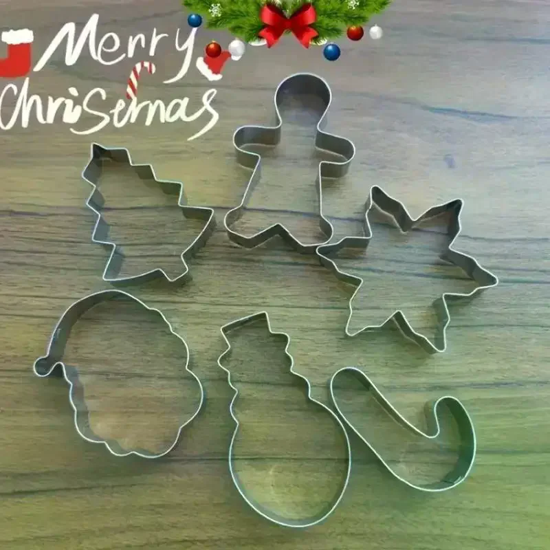 Christmas Cookie Cutters, Stainless Steel Pastry Cutters, Biscuit Molds, Baking Tools, Kitchen Gadgets, Kitchen Accessorie 12pc