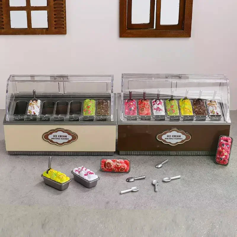 1 Zestaw 1/12 Domek dla Lalek Lodownica Model Symulacyjny Deserów Akcesoria Spożywcze do Dekoracji Domku dla Lalek Zabawka Prezent dla Dzieci do Udawania Ról