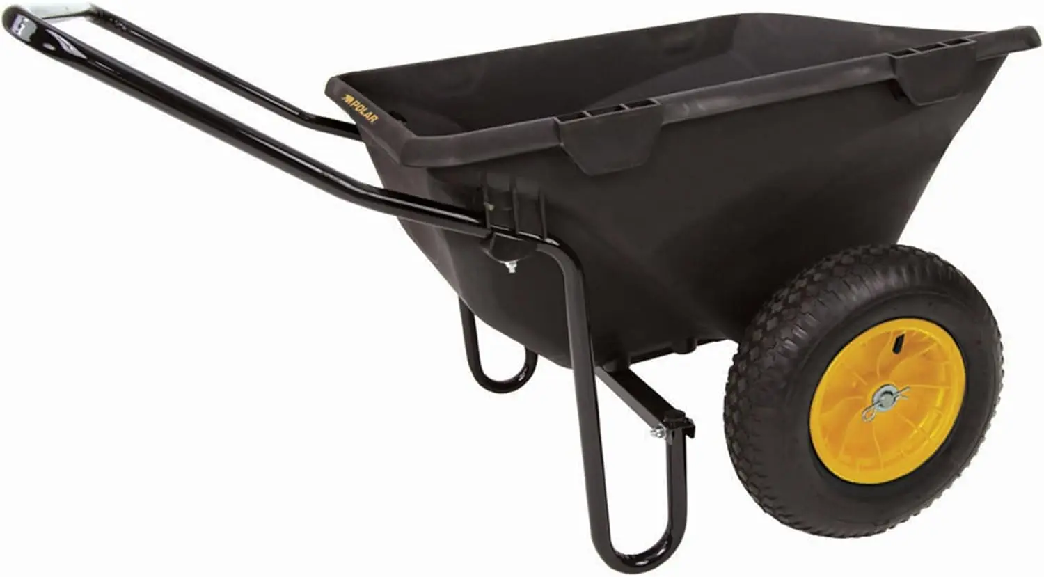 

Trailer 7 Cubic Foot Heavy Duty Utility Yard Garden Cart Wheelbarrow Cub Cart with Handle and Wide Track Rubber Wheels Hauling O