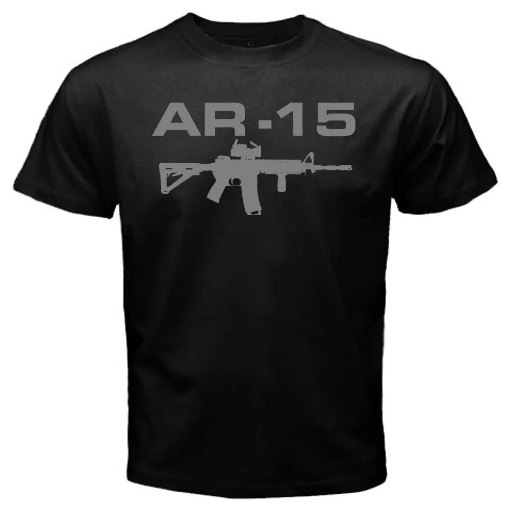 AR 15 Firearms Guns Men's Black T Shirt Size S to 3XL