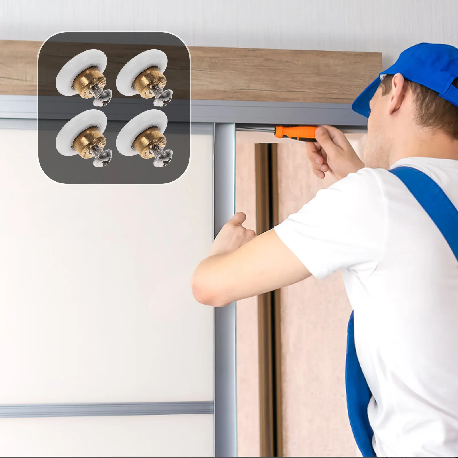 

Комплект из 4 роликов для раздвижных душевых дверей: нейлоновые подшипники, круглые пазы, запасные части для стеклянных дверей ванной комнаты, изогнутых душевых дверей