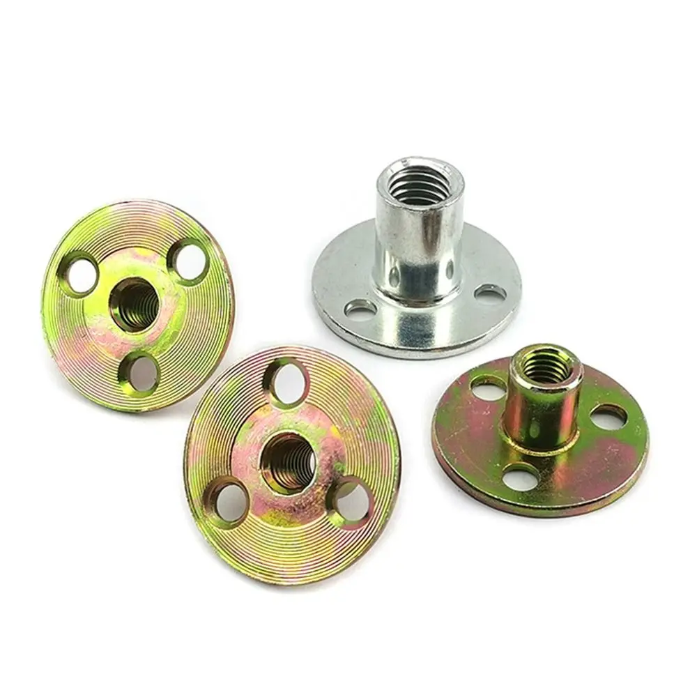 5Pcs/set Useful Metal Three-hole Locking Flange Nut Nut Fastener M6 M8 M10 Lock Nuts Round Flat Tee Furniture Nuts Screw