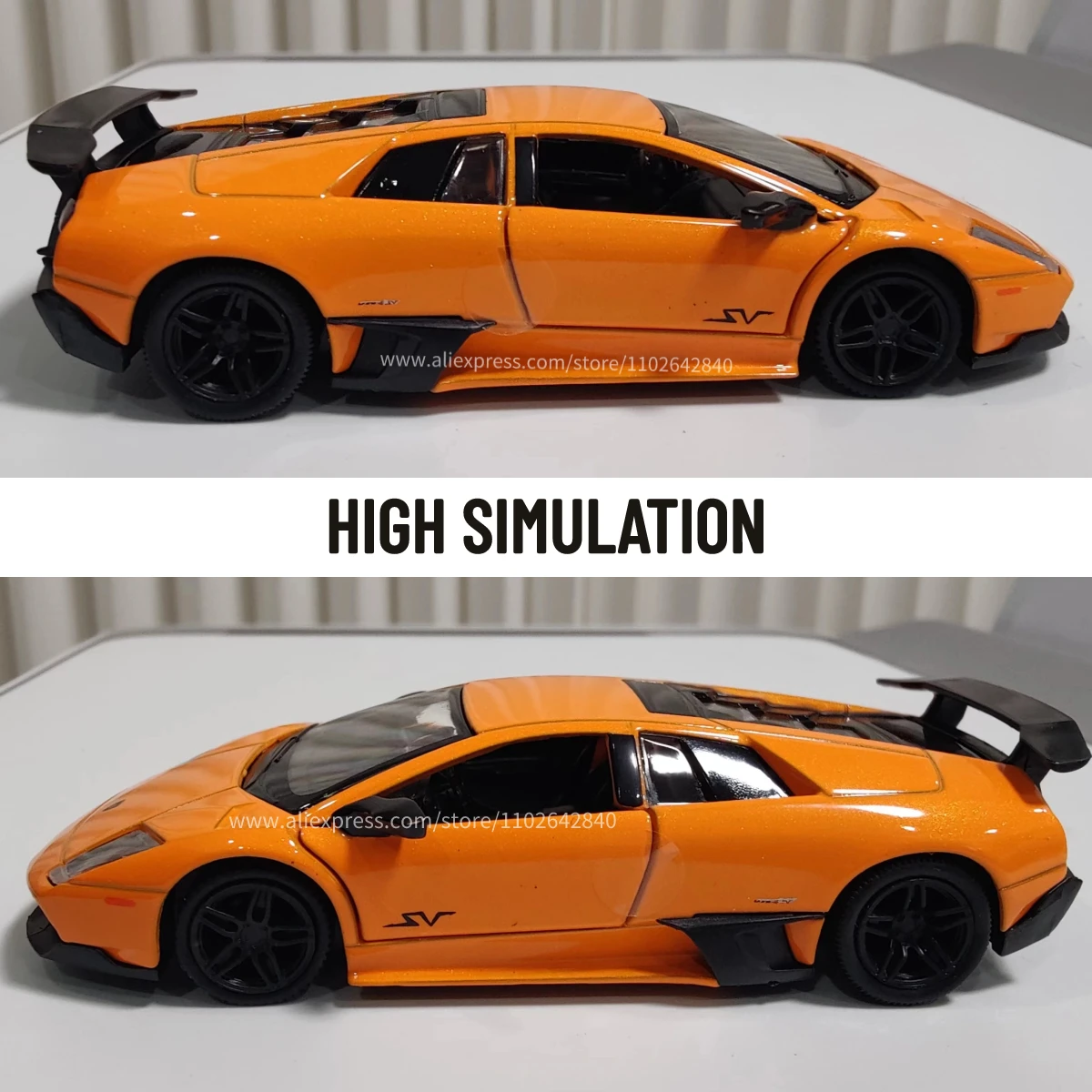 1:36 Car Model Lamborghini Murcielago Scale Metal Diecast Replica Home Office Miniature Art Vehicle Hobby Decoration Kid Boy Toy