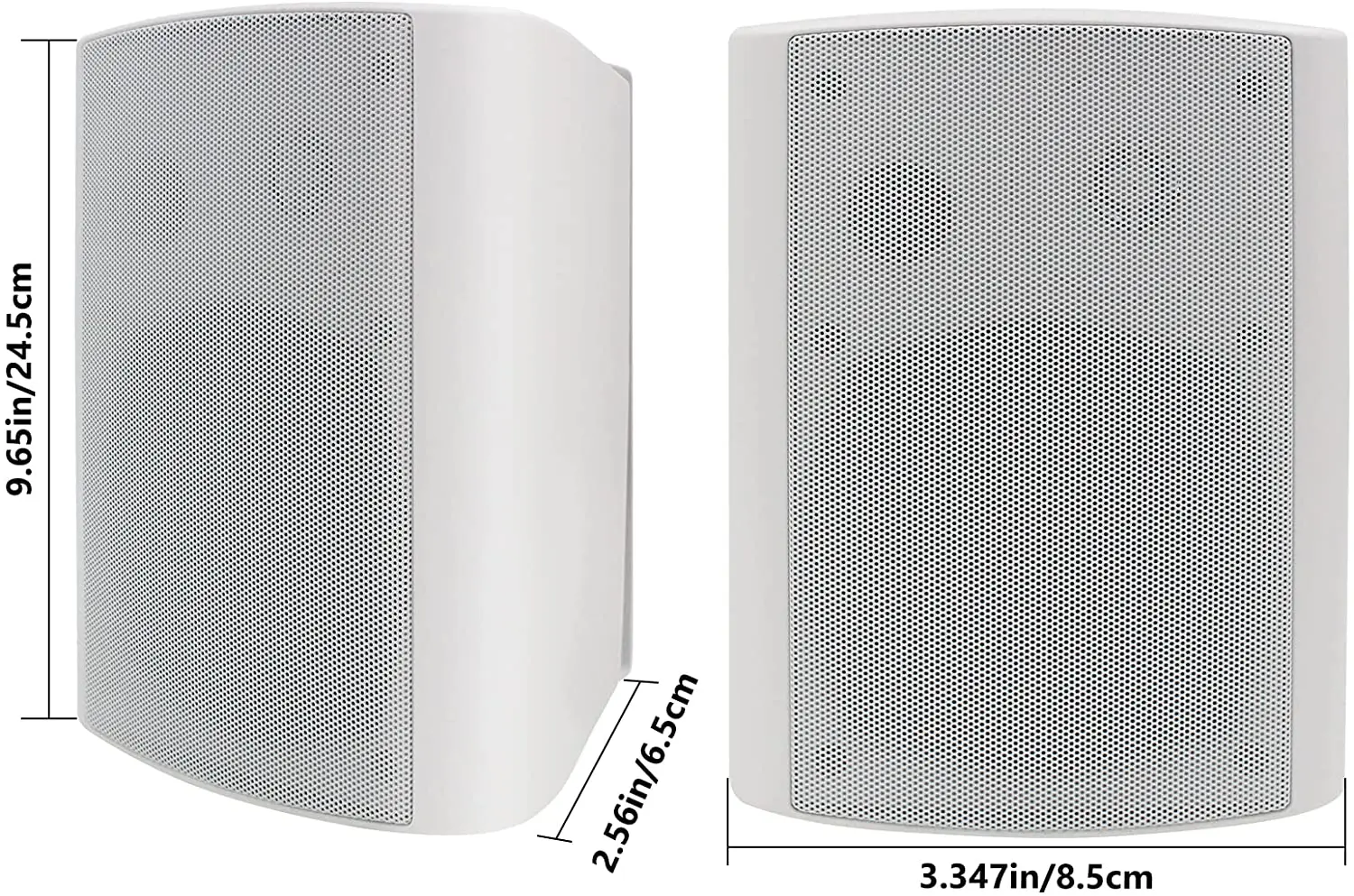 Herdio 5.25\'\' 300W Indoor Outdoor Passive Speaker Waterproof Wall Mount Speakers For Patio Covered Porch All Weather Resistance