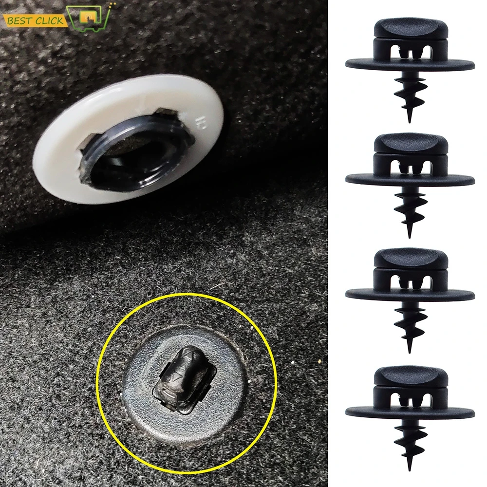 4X Carpet Clips Floor Mat Fixing Grip clip Turn Twist Lock Screw Oval Hole For Vw Audi Skoda Seat Buckle Mounting Point Clamp