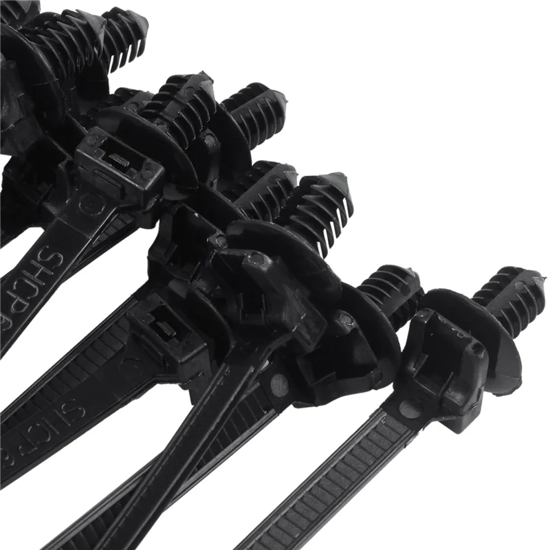 

AB42-Nylon Push Mount Car Dome Cable Zip Tie, 162Mm Length, 40 Pcs, Black