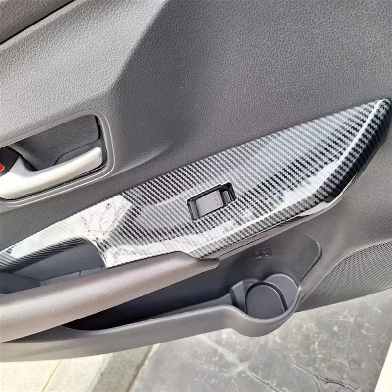 

G9-для Toyota Yaris Ativ/Vios 2023 2024, переключатель подъема окна автомобиля, кнопка, панель, накладка, запасные части, аксессуары, ABS Carbon Fi