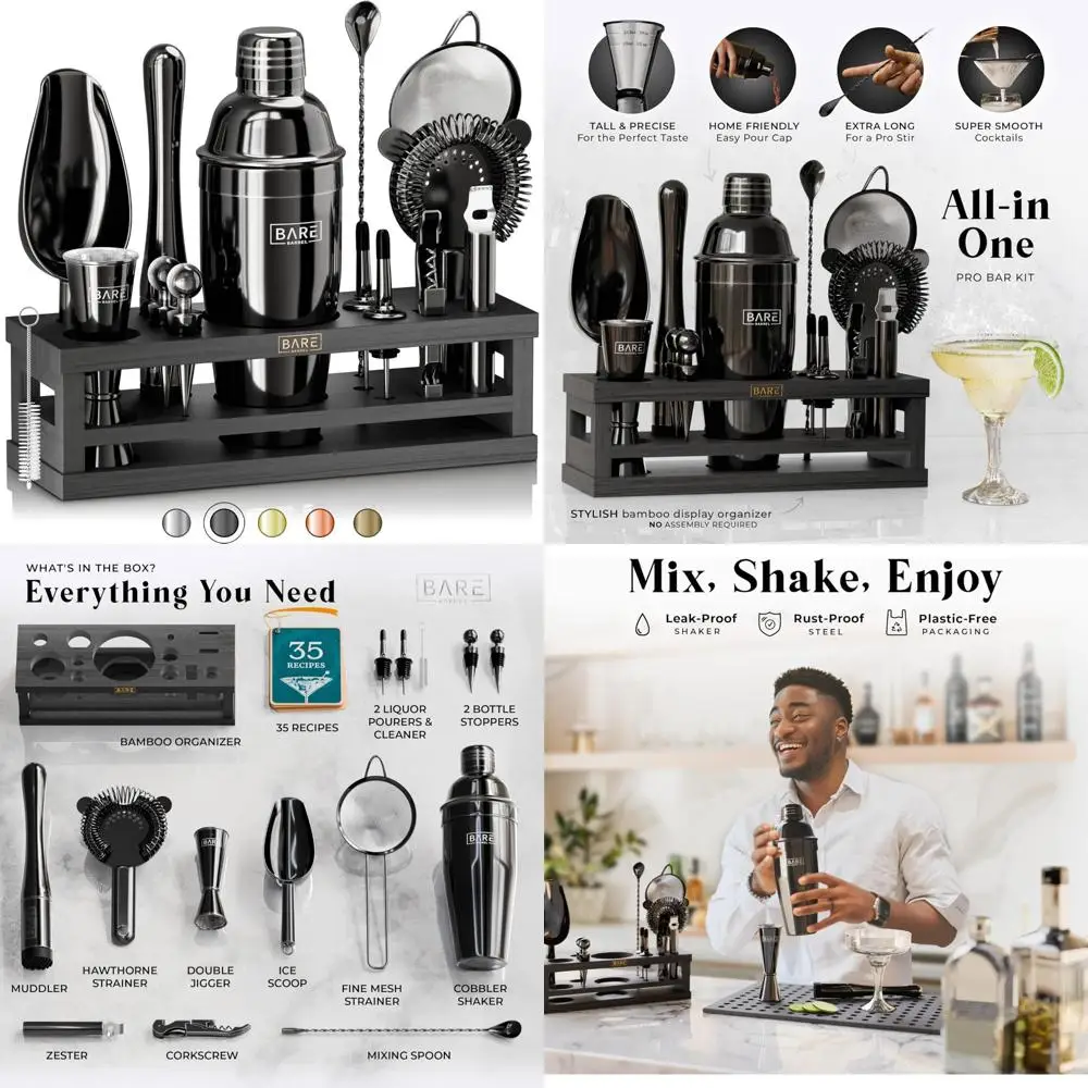 

«Комплект для бармена Mixology из 16 предметов: полный набор коктейльных шейкеров для домашнего смешивания мартини»