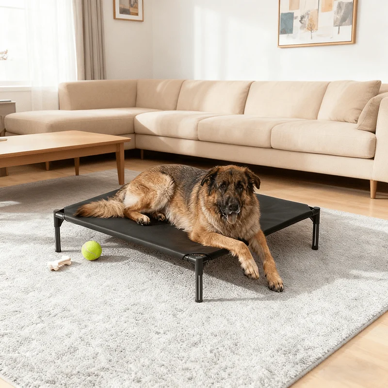 

Raised Pet Bed with Breathable Mesh And Non-Slip Legs, Easy to Clean And Durable Black Frame, Provides Joint Support, Suitable f