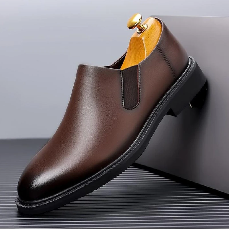 

2025 Men's Leather Shoes Classic Business Casual Dress Shoe Soft Sole Driving Shoes for Men Oxford Office Shoes Slip-On Loafers