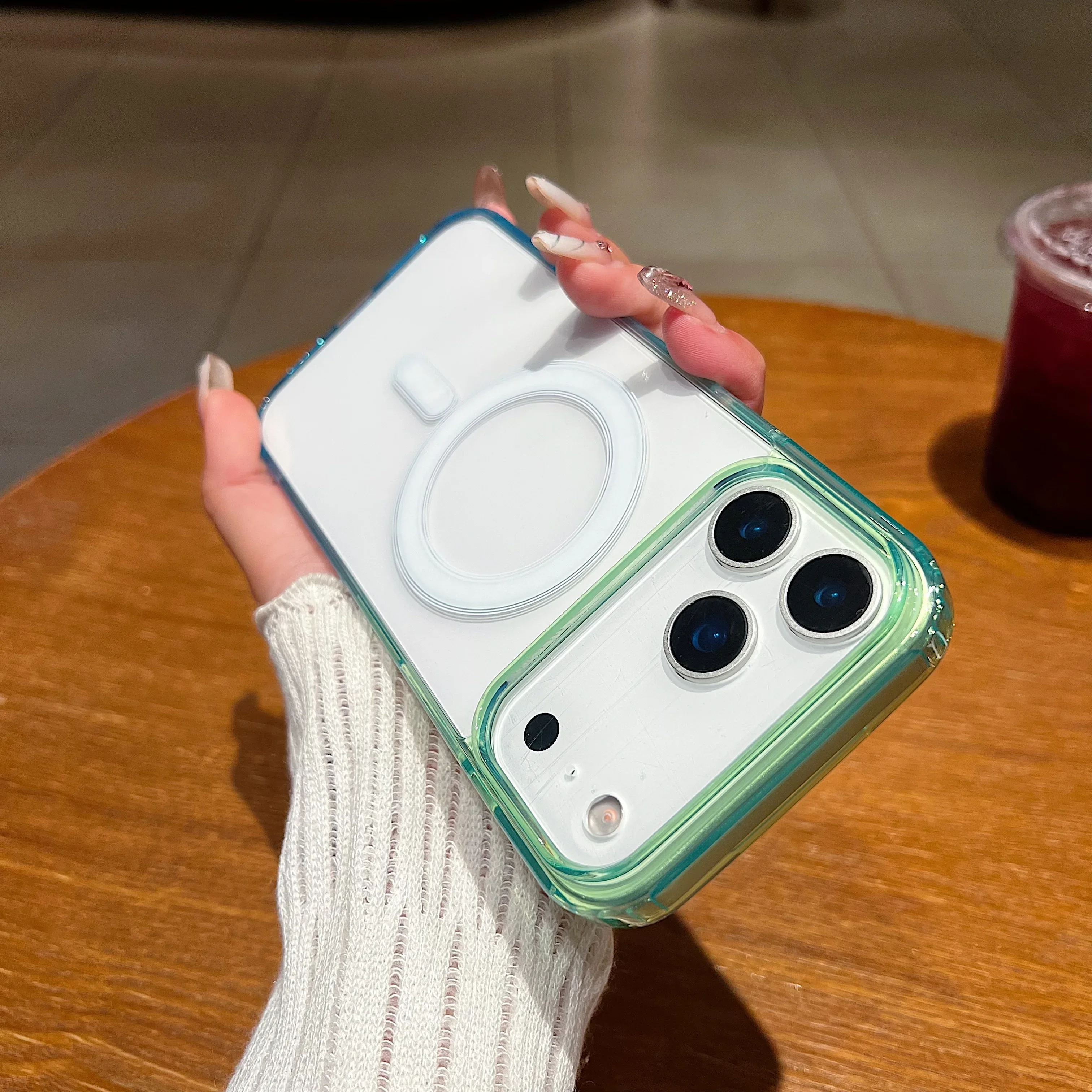 

Gradient Colorful For Magsafe Case For iPhone 17 Air 16E 15 14 Plus 13 12 11 Pro Max Mini Magnetic Wireless Charge Clear Cover