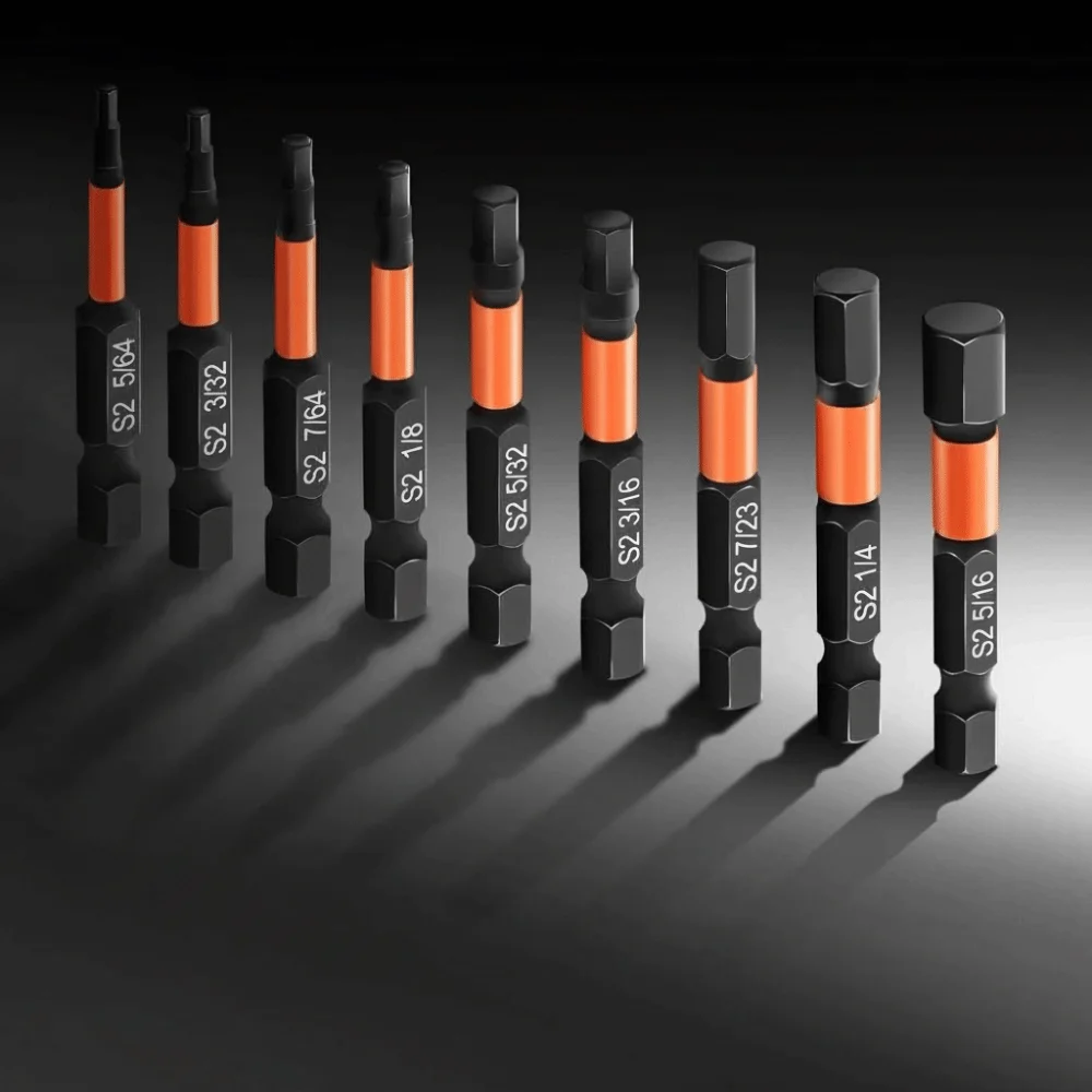 

1/4inch Impact Hex Head Sae and Metric Hex Shanks Magnetic Screwdriver Impact Driver Length 50mm Allen Wrench Drill Bit