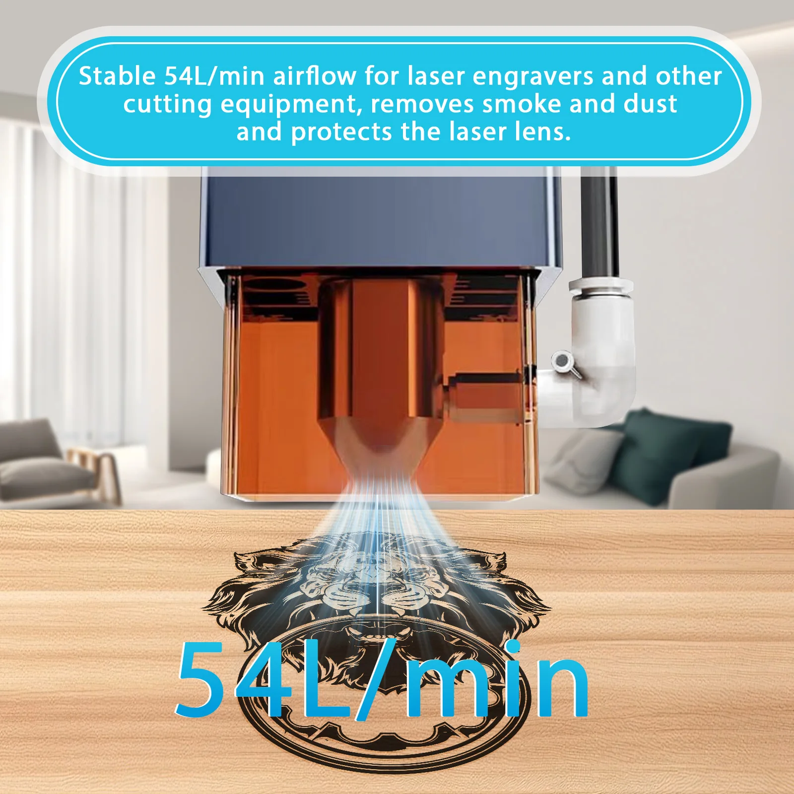Juice ease 25W Laser-Luft unterstützung pumpe 220-240V 54l/min Luft kompressor Aquarium Sauerstoff pumpe Geschwindigkeit einstellbar für Laser gravur – Detail 11