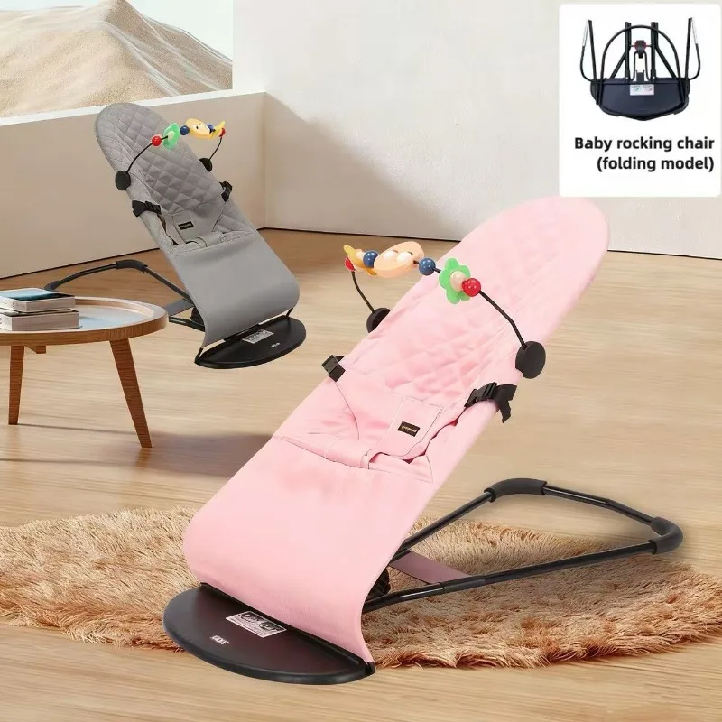 IMBABY Columpio plegable con balancín para bebé de varias altura para recién nacidos de 0 a 12 meses, hinchador ajustable con juguetes desmontables, lavable