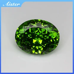 New Green Oval 100 Faceted Cut Cubic Zirconia Lab Zircon CZ 4K Cutting 5A+ Quality for Jewelry Making