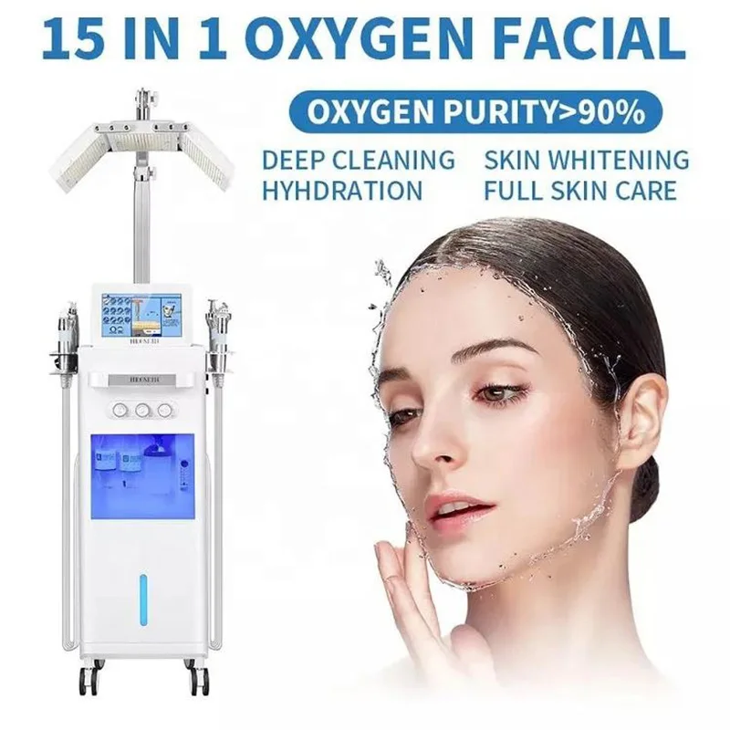 

Professional14 In 1 Hydra Oxygen Jet Aqua Hydra Dermabrasion Facial Deep Clean Machine With Led Light Skin Rejuvenation Device