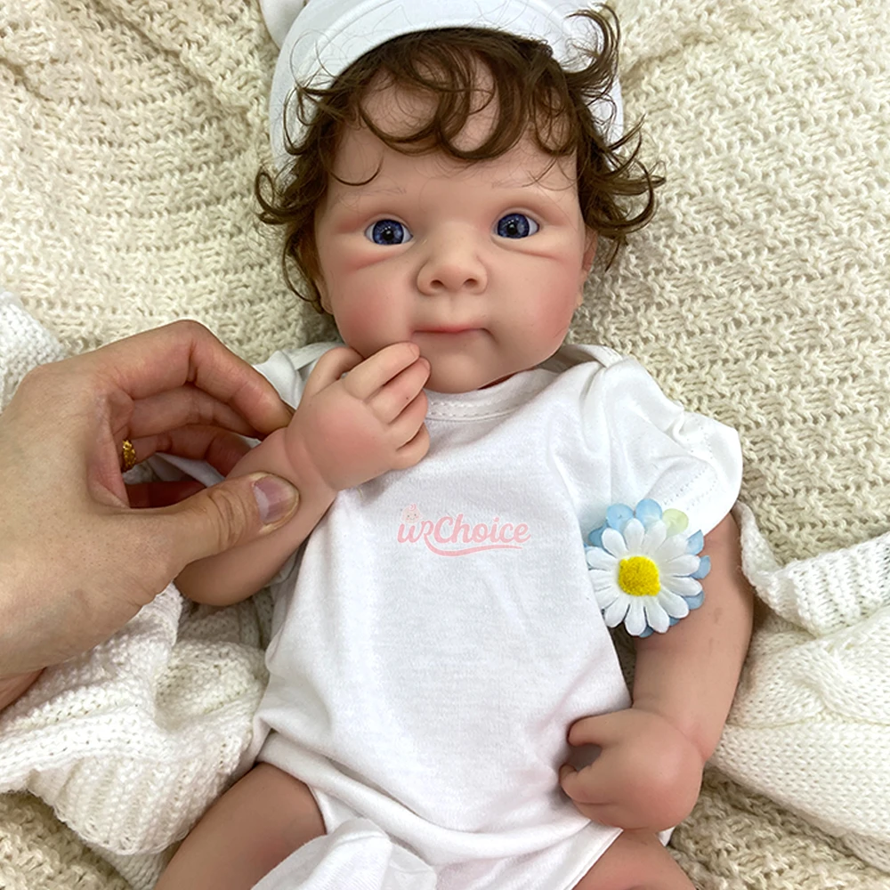 20 polegadas Natal macio silicone renascido bebê menina com cabelo detalhe realista características Lavável bebê presente de férias para amantes de bonecas