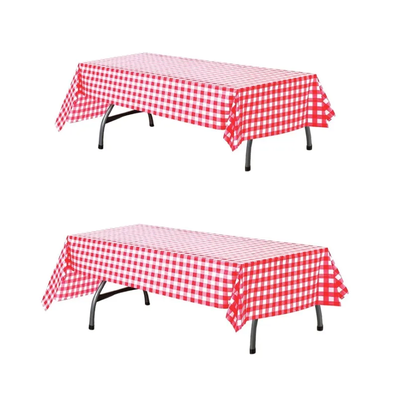 

Gingham Checkered Tablecloths Plastic Disposable Table Covers Decorative Table Cloths for Rectangle Tables