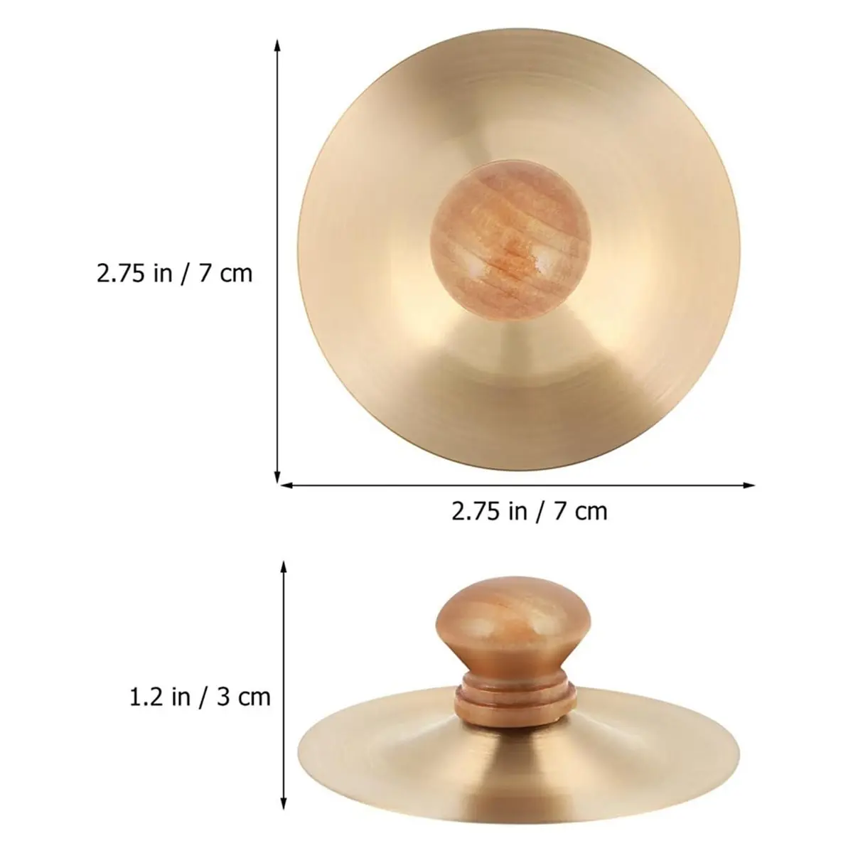 1 ペアフィンガーシンバル 7 センチメートル/2.75 インチ真鍮ミニハンドシンバルハンドヘルド練習ドラム子供用ミュージカルオルフ楽器