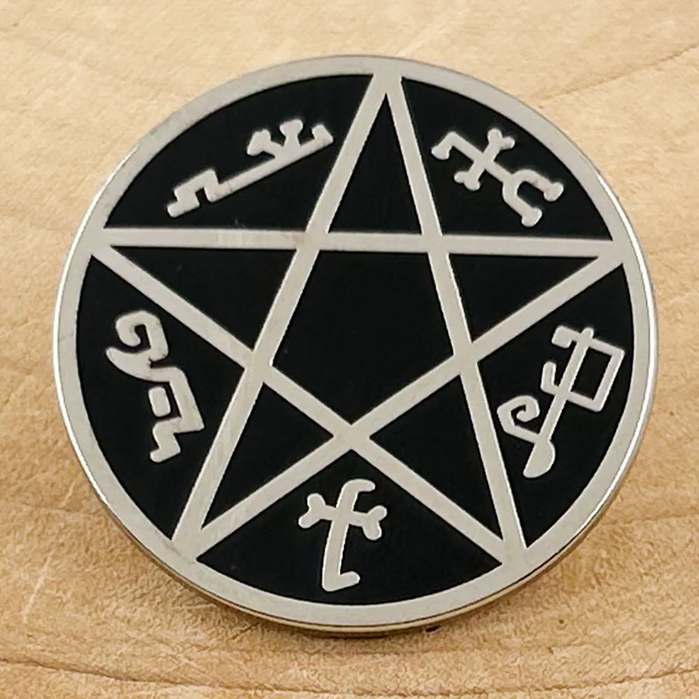 Supernatural Devil's Trap Badge Sigil Demon Pentagram Symbol Enamel Pin Fashion Jewelry Accessories