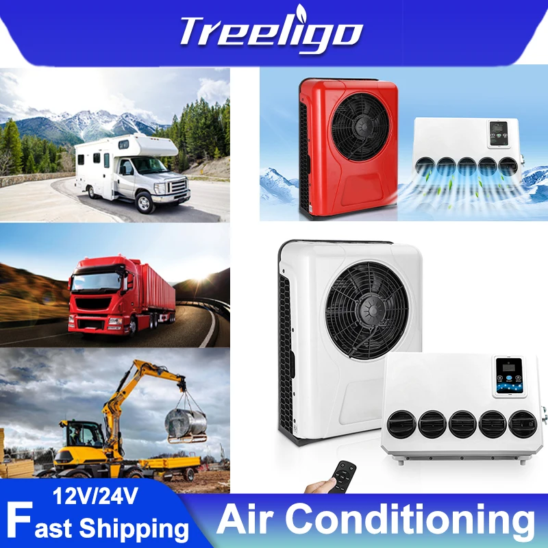 

12V/24V Universal Car Air Conditioner Split Parking AC System for Trucks Excavators Harvesters RV Van Fast Cooling 10500BTU New