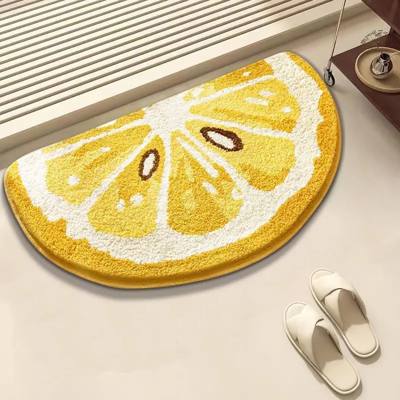 Fruit watermelon suction bathroom carpet imitation cashmere toilet floor mat household non-slip