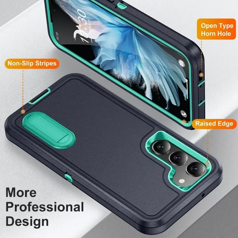 Dual Layer Anti-Slip Heavy Armor Phone Case for Samsung Galaxy S24 S23 S22 Plus Ultra A15 A54 A14 A13 A53 A03S Shockproof Cover