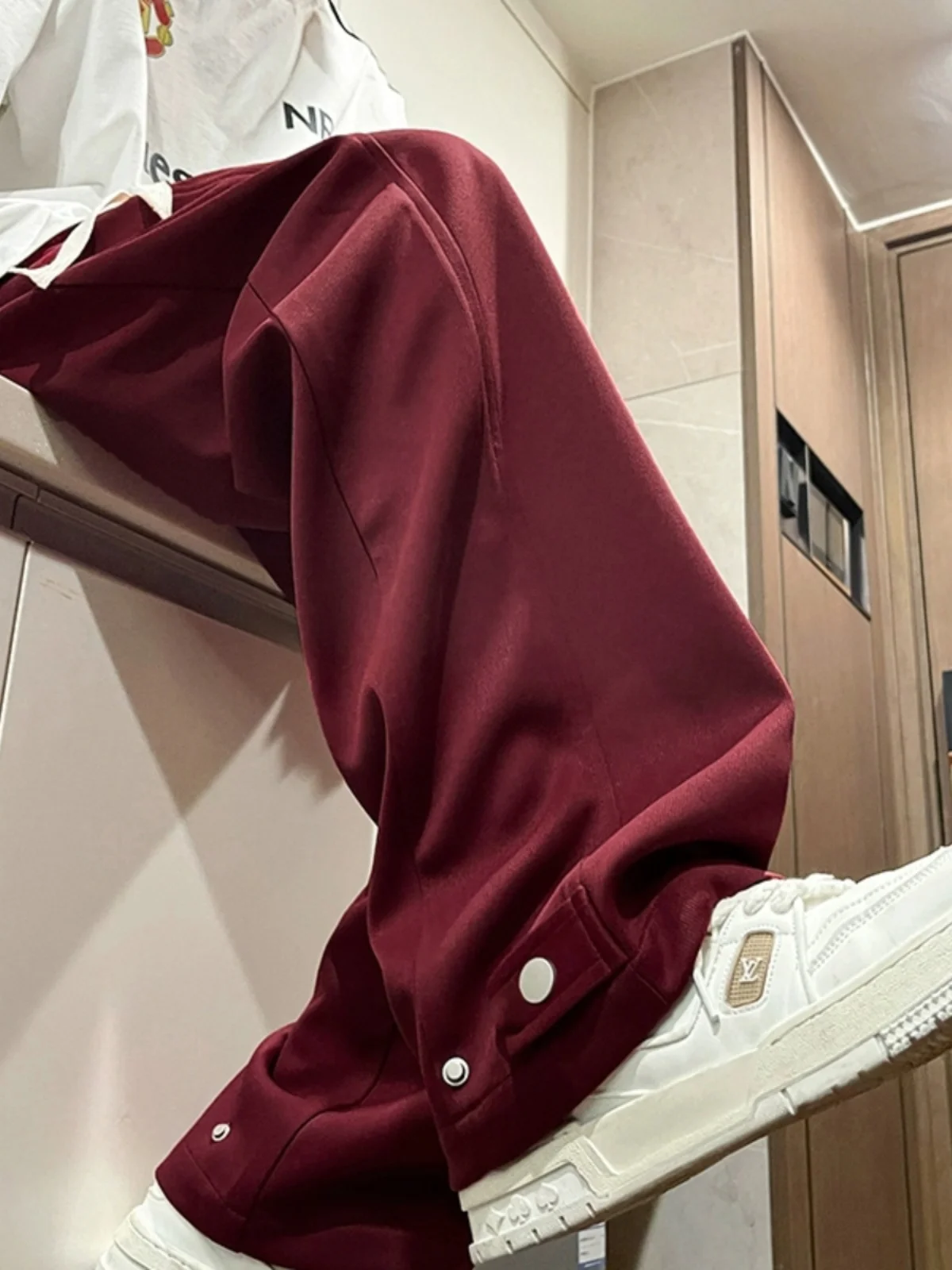 

American Retro Red Dragon Year Loose Men's Casual Pants Spring Autumn Lazy Sle Faion Brand Long Trousers Bo Vitali ...