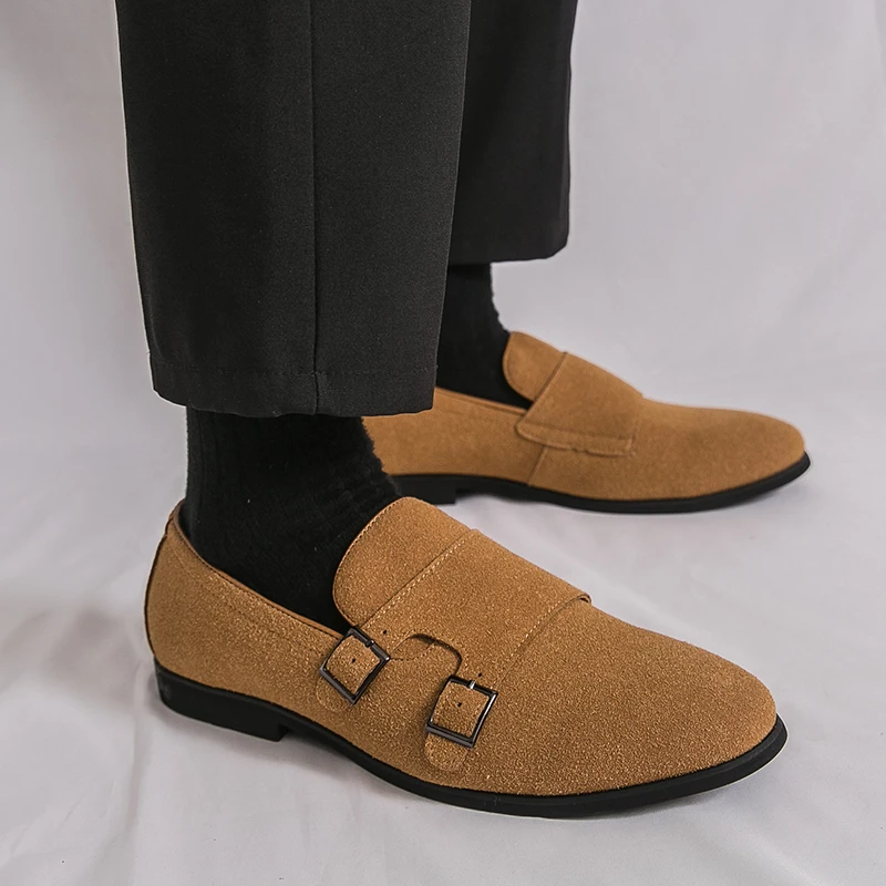 

Shoes for Men Fashion Suede Casual Shoe Men Walking Cozy Sneakers Luxury Designer Belt Buckle Men Dress Leather Shoes Zapatillas