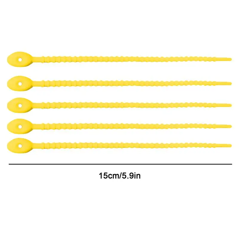 Bolsa reutilizable de silicona para sujetar cables, 5 piezas, 15cm