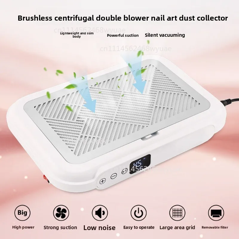 Nail art vacuum cleaner Turbo brushless silent large suction grinding nail remover dust filter desktop nail dust machine