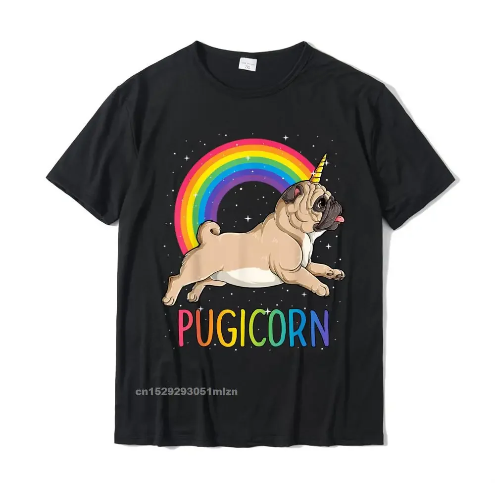 Pugicorn Pug Unicorn T Shirt Women Space Galaxy Rainbow T Shirt Popular Normal Cotton Man T Shirts Normal