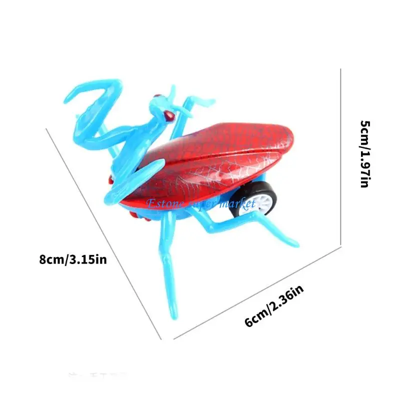 090B 4 szt. Kształt modliszki Samochód zabawkowy z napędem pull back Plastikowy kolorowy pojazd do interakcji