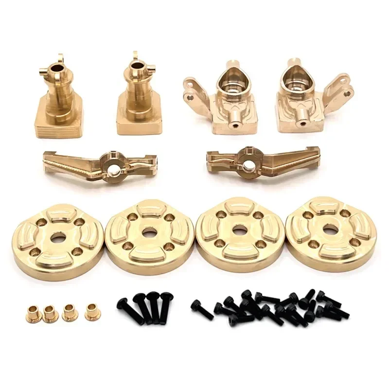 

MJX 1/12 H12Y H12Y+ RC Car Parts – Full Brass Upgrade Kit (Steering Cup,C-Hub, Rear Axle Cup,Gearbox Cover, Counterweight Block)