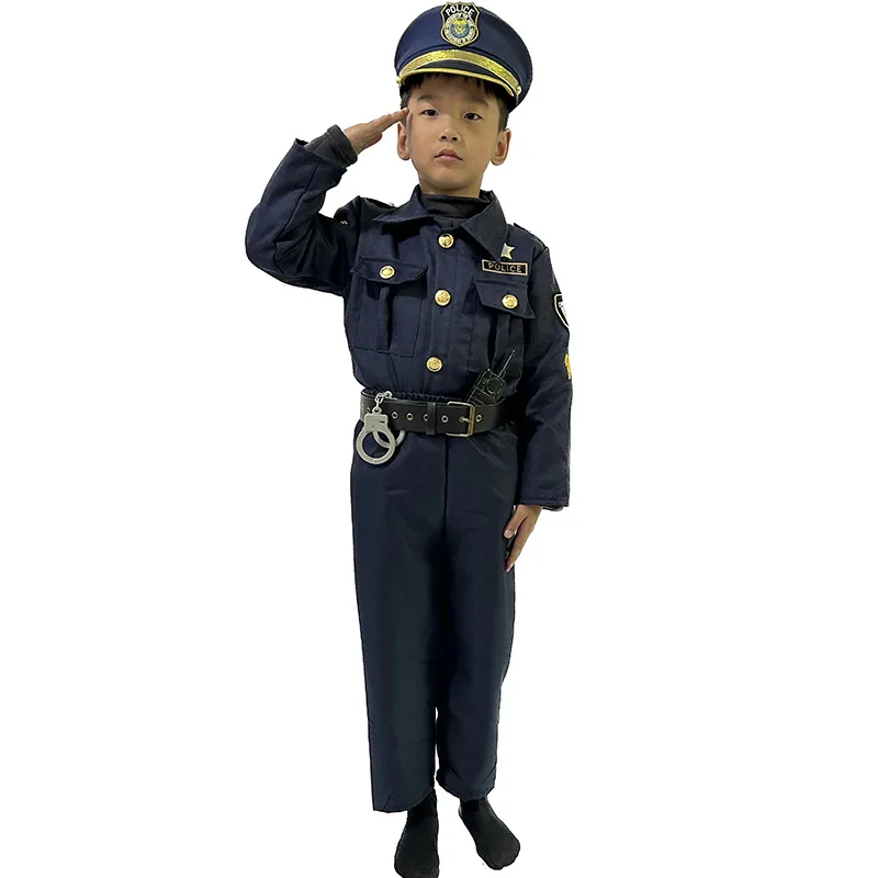 Conjunto de disfraz de oficial de policía de película y tv para niños, disfraz Unisex de policía de América, Halloween, Carnaval, fiesta de disfraces, espectáculo de escenario, 2023