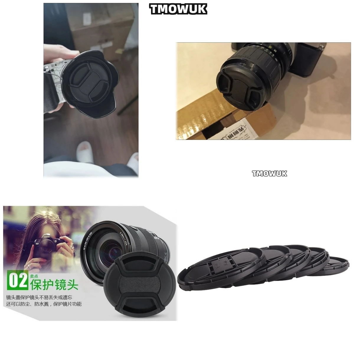 

For Panasonic S1 S5M2X G7 G85 G9 GF10 ZS1000 DMC-FZ30 DMC-FZ50 Camera Lens Cap Protective Cover Center Pinch Snap-on 49mm 52 55