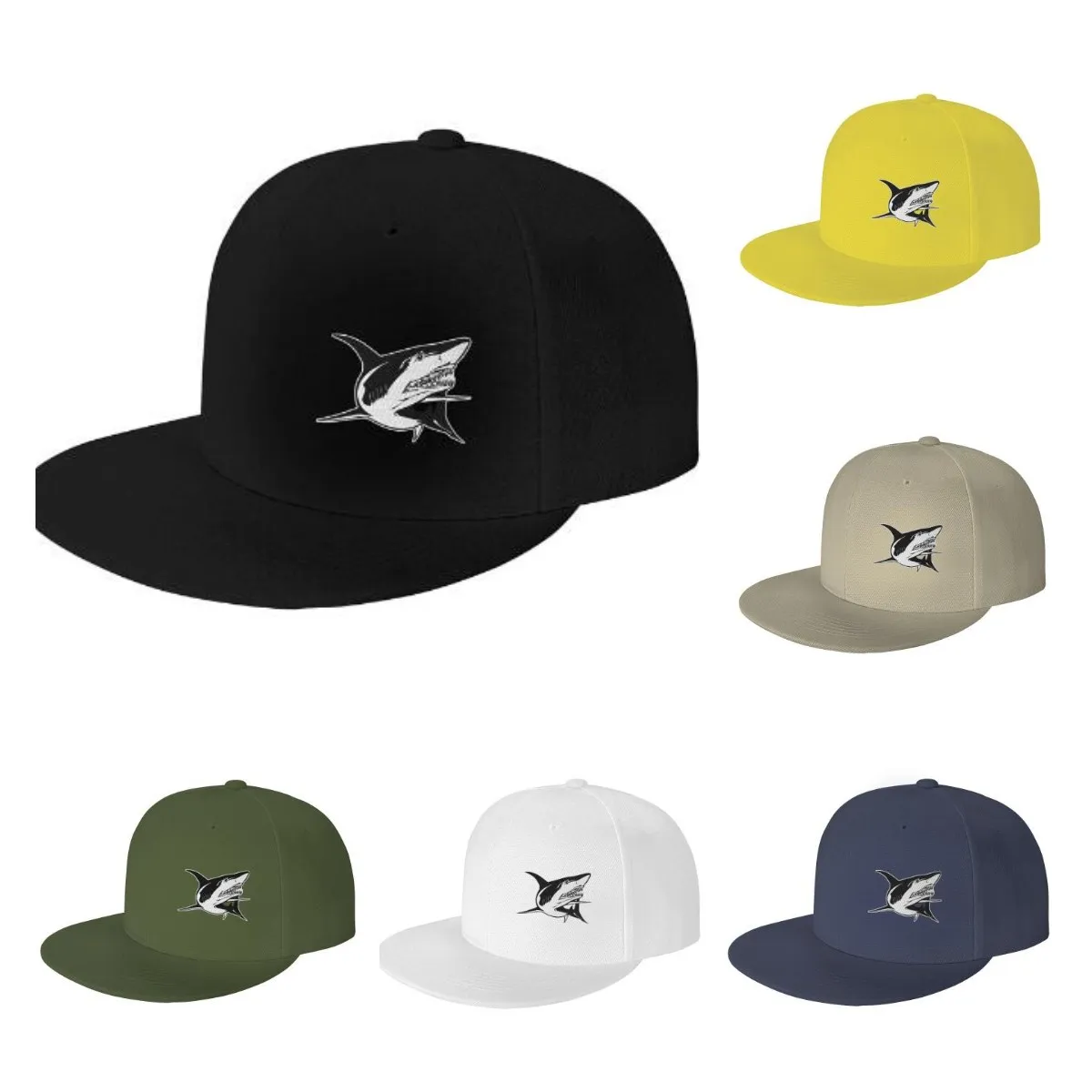 Shark fish masculino snapback chapéu meninos boné de beisebol ajustável engraçado hiphop viseira plana caminhoneiro pai presente quatro estações bonés para homem