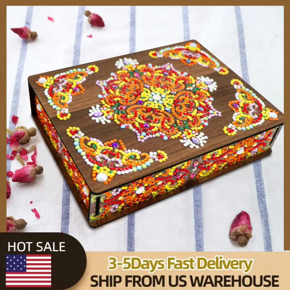 

Классическая Мандала с алмазным рисунком, шкатулка для драгоценностей, креативная шикарная DIY дрель специальной формы, деревянный футляр, аксессуары для дома