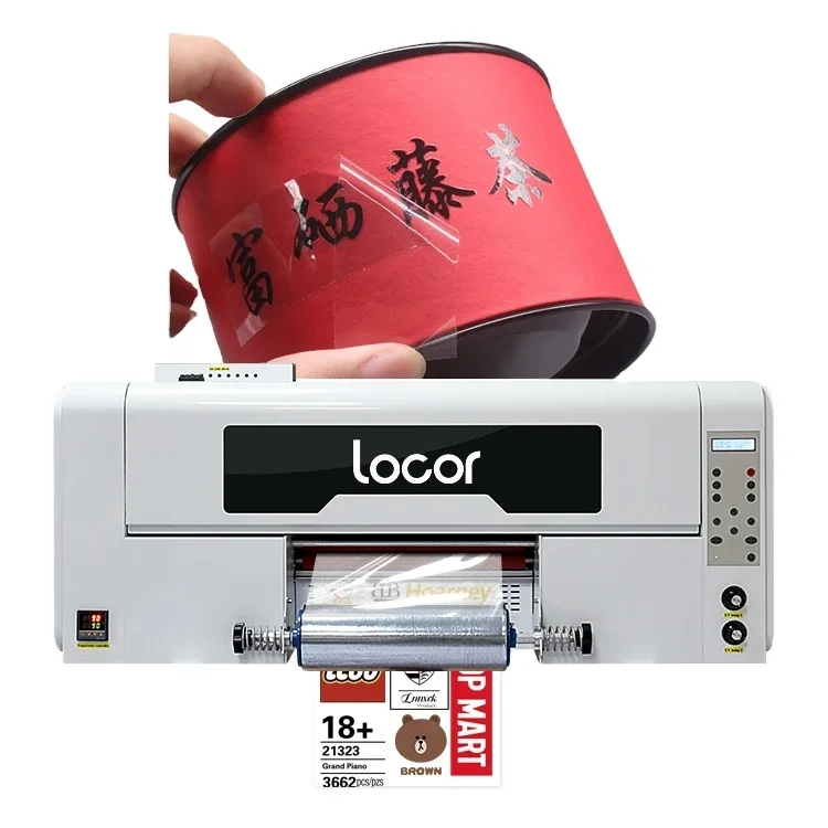 High Quality Locor 30cm uv DTF Printer Cold Transfer PET Film Roll to Roll Printing Machine for Sticker Labels Logos