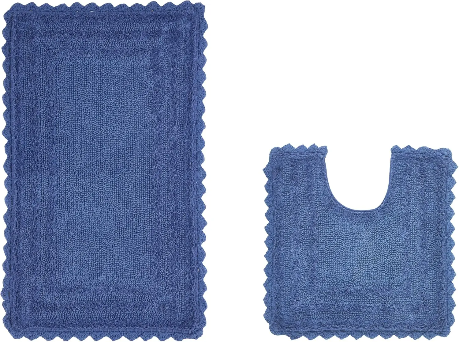 

Cotton Crochet U Shaped Toilet Rug Set - Soft Absorbent Bath Mat for Bathroom Floor, 21x34