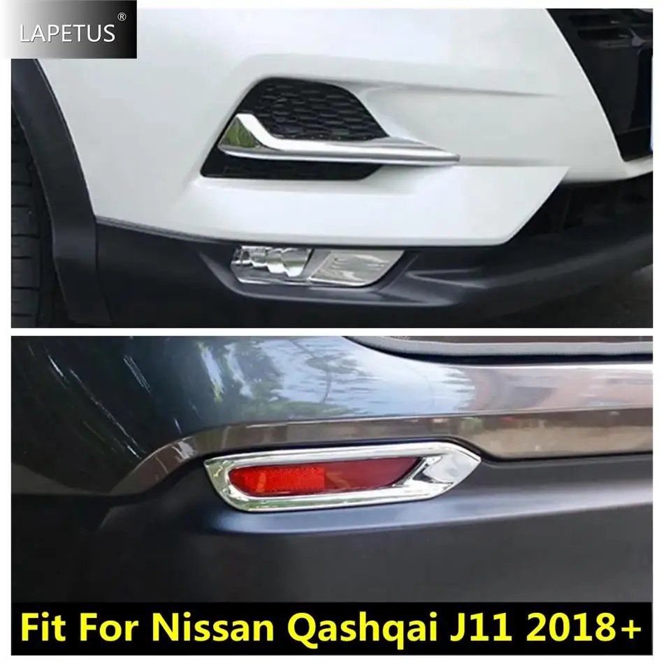 

Car Accessories Front Rear Bumper Fog Lights Eyelid Eyebrow Cover Trim For Nissan Qashqai J11 2018 - 2020 Chrome / Carbon Fiber