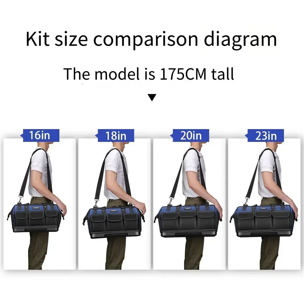 Waterproof Tool Bag Large Multi-Function with Multi Pockets Heavy Duty Tool Pouch Bag Organizer Anti-Fall Tool Tote Storage Bag