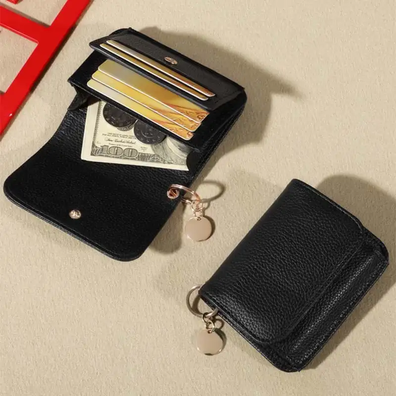 Genuine Leather Popular Women's Coin Purse Genuine Leather Wallets Women Men Wallet Short Small Blocking Card Holder Wallets