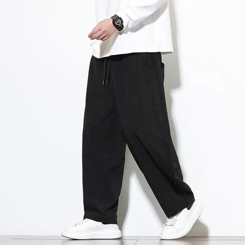 

Autumn Winter Men's Loose Fit Corduroy Casual Pants Trendy Wide Leg Harlan Pants Style Comfortable Loose Trouser