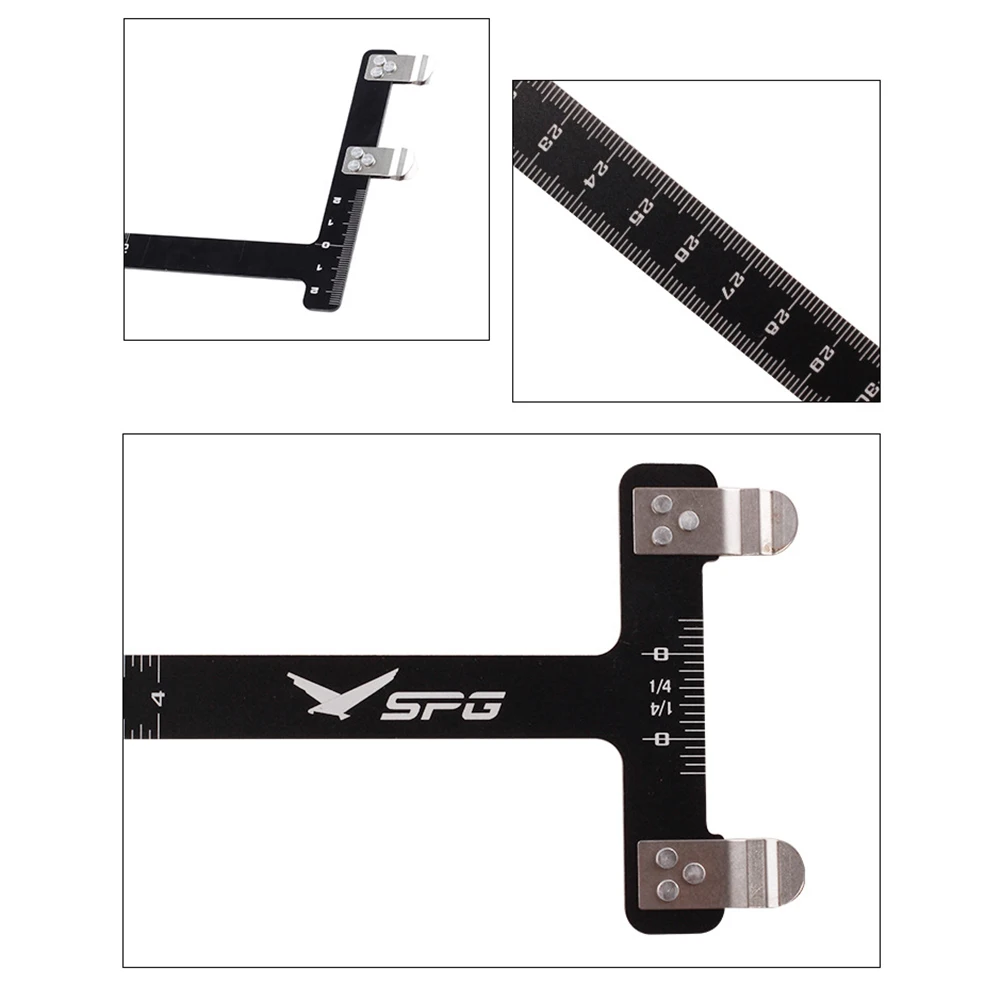 T-Shaped Archery Ruler Stainless Steel Square Bow Ruler Bowstring Measurement Tool Archery Gauge Tools Bow Accessories