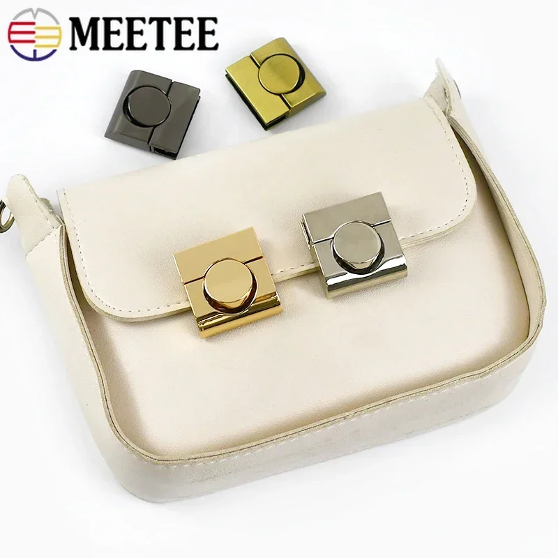 Meetee 1-5Pcs Metal Locks Bag Clasp Catch Buckles for Handbags Shoulder Bags Purse Totes Closures Snap Clasps DIY Accessories