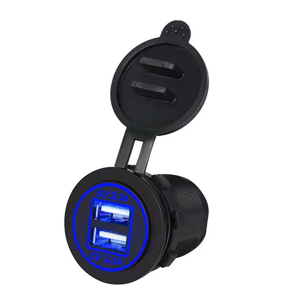 

5V 2 1A Dual USB Charger IP66 Waterproof Car Charging Socket Power Outlet Compatible for Car Boat Marine